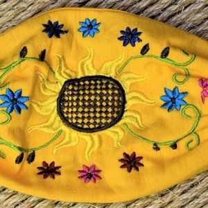 Solar Flower Yellow Face Mask - Artesania Mexicana